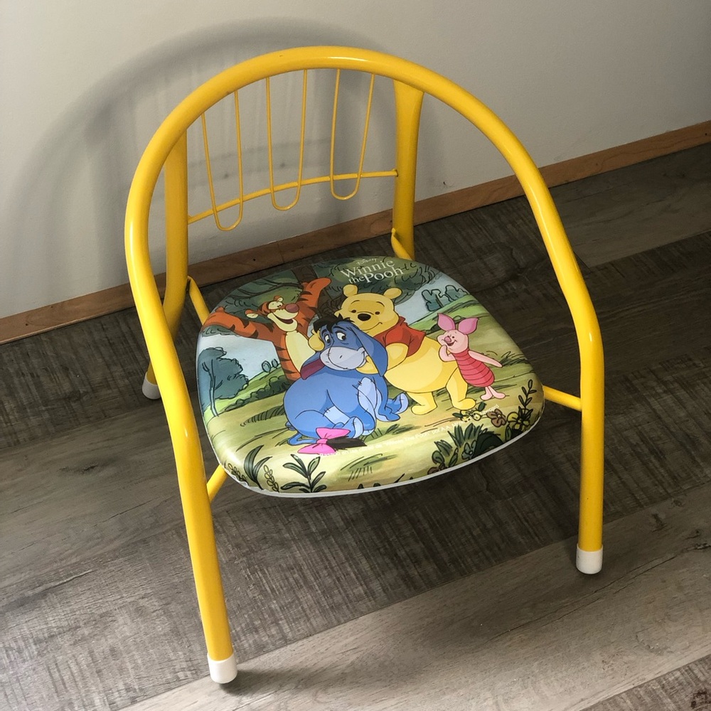 Vintage Disney Winnie the Pooh Seat Kids Metal Activity Chair